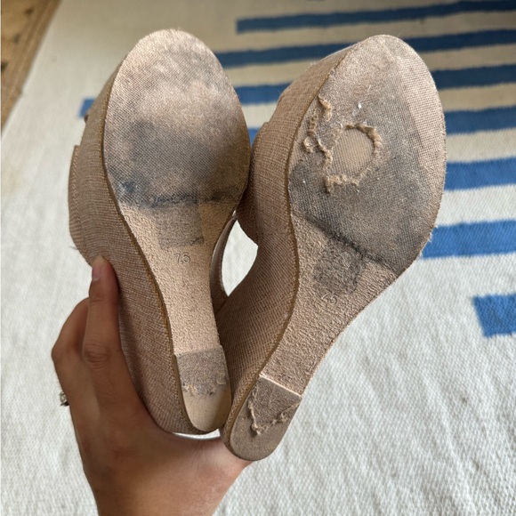 Jeffrey Campbell Ibiza Light Pink Woven Platform Wedge Sandals - Picture 7 of 7